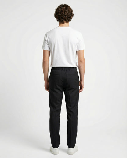 Navy Blue Wool Casual Pants
