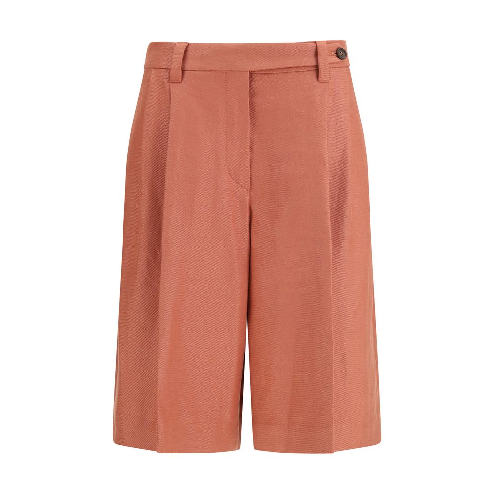 Orange Viscose Bermuda Shorts