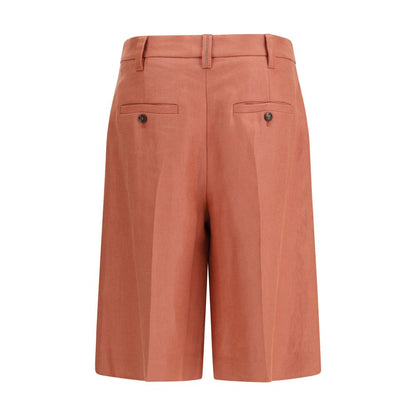 Orange Viscose Bermuda Shorts