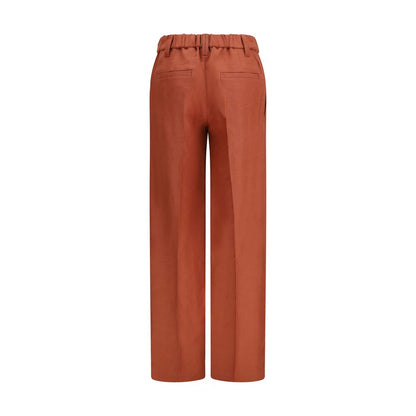 Multicolor Linen Casual Pants