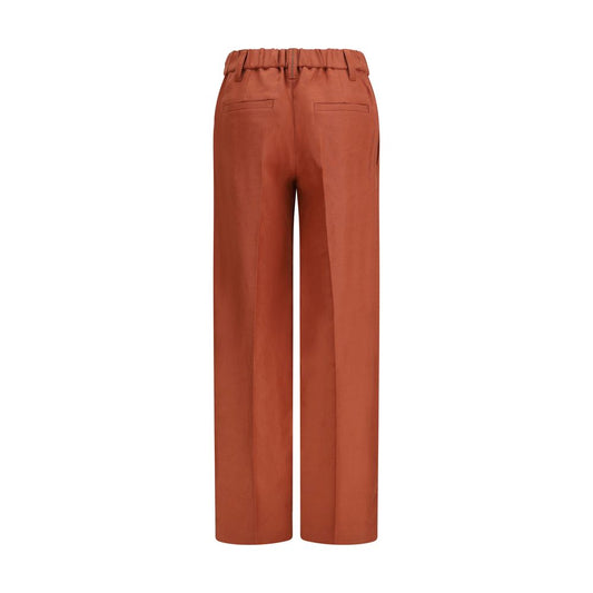 Multicolor Linen Casual Pants