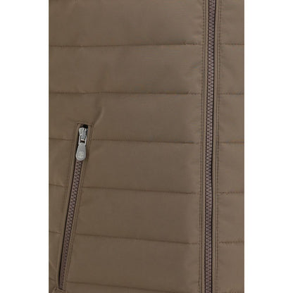 Beige Polyester Sleveless Jacket