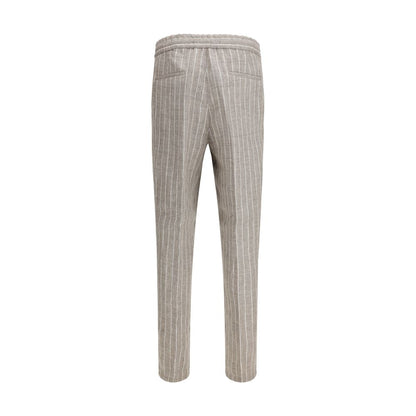 Beige Linen Casual Pants