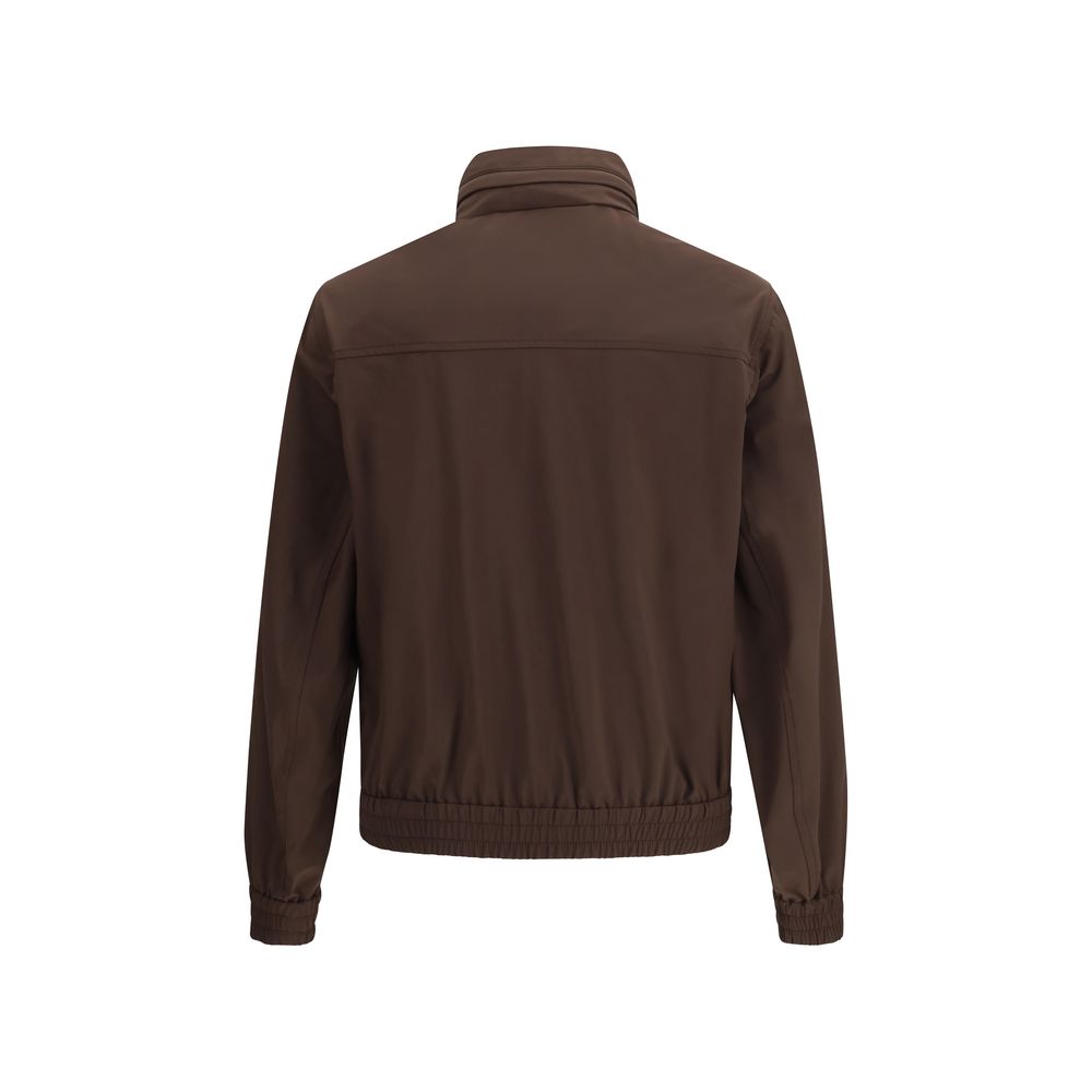 Brown Polyamide Full-Length Jacket