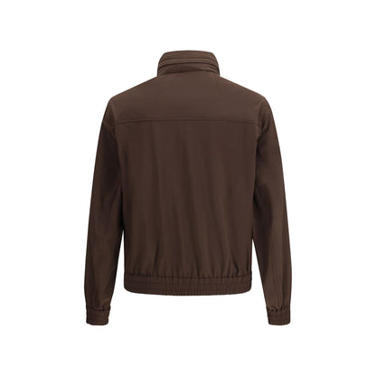 Brown Polyamide Full-Length Jacket