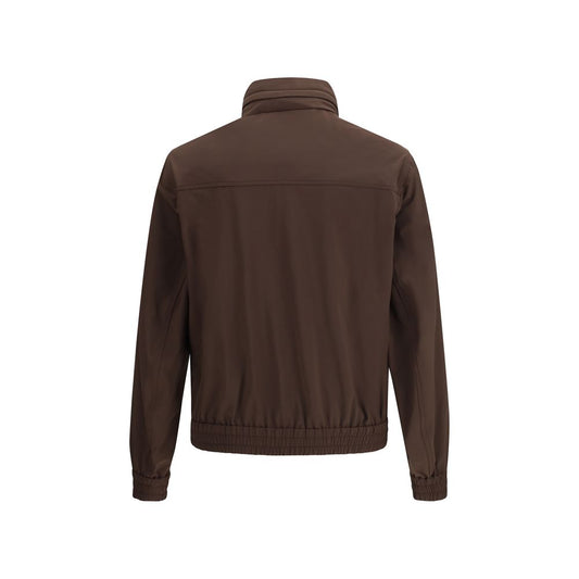 Brown Polyamide Full-Length Jacket