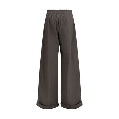 Gray Cotton Casual Pants