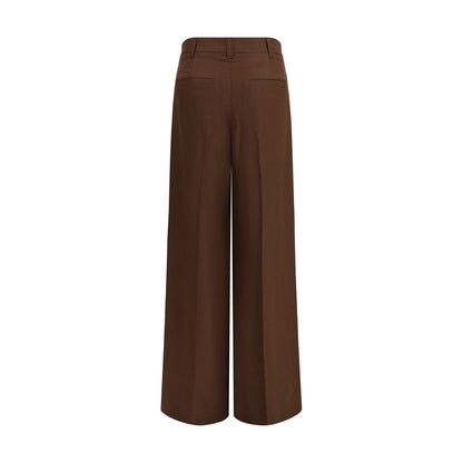 Brown Viscose Casual Pants