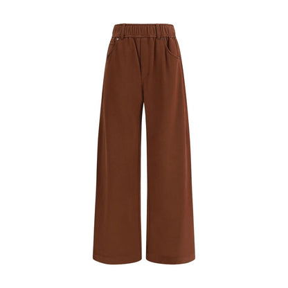Brown Acetate Casual Pants