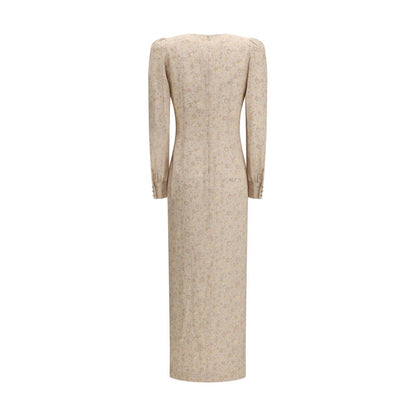Beige Silk Casual Dress