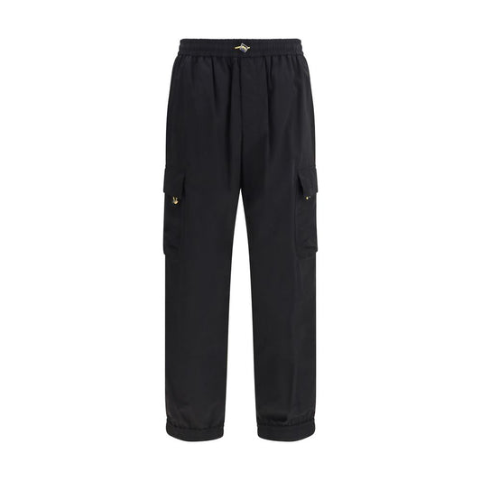 Black Cotton Cargo Pants