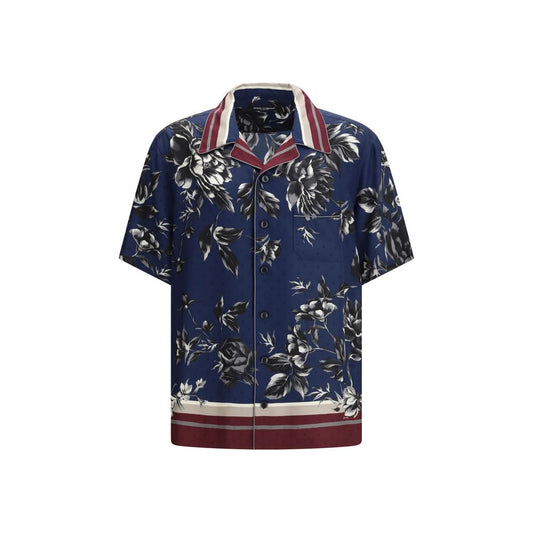 Blue Silk Pattern Shirt