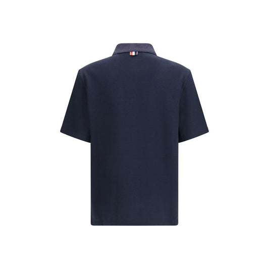 Blue Cotton Polo Shirt