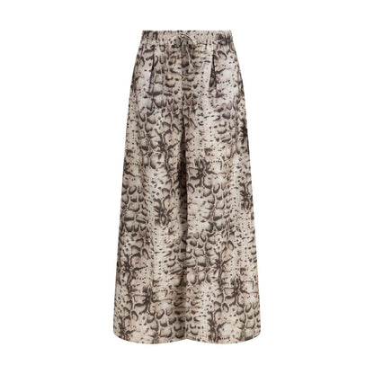 Multicolor Cotton Casual Pants