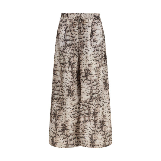 Multicolor Cotton Casual Pants