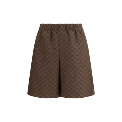 Brown Linen Bermuda Shorts