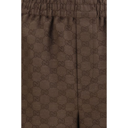 Brown Linen Bermuda Shorts