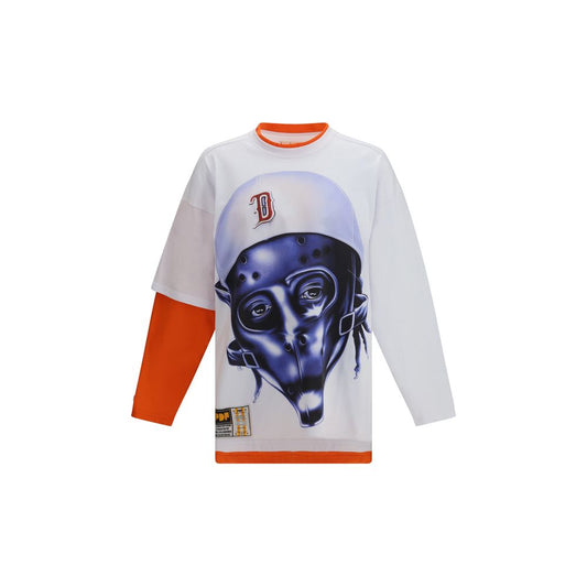 White Cotton Long Sleeve T-Shirt