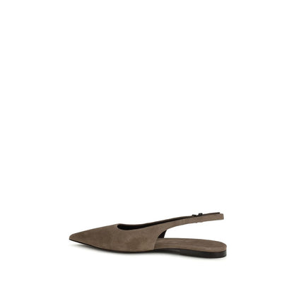 Brown Calf Leather Bos Taurus Ballet Flats