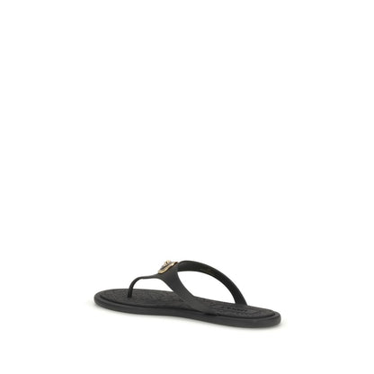 Black Rubber Flip-Flop Sandals