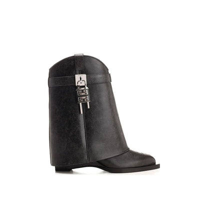 Black Leather Ankle Boots