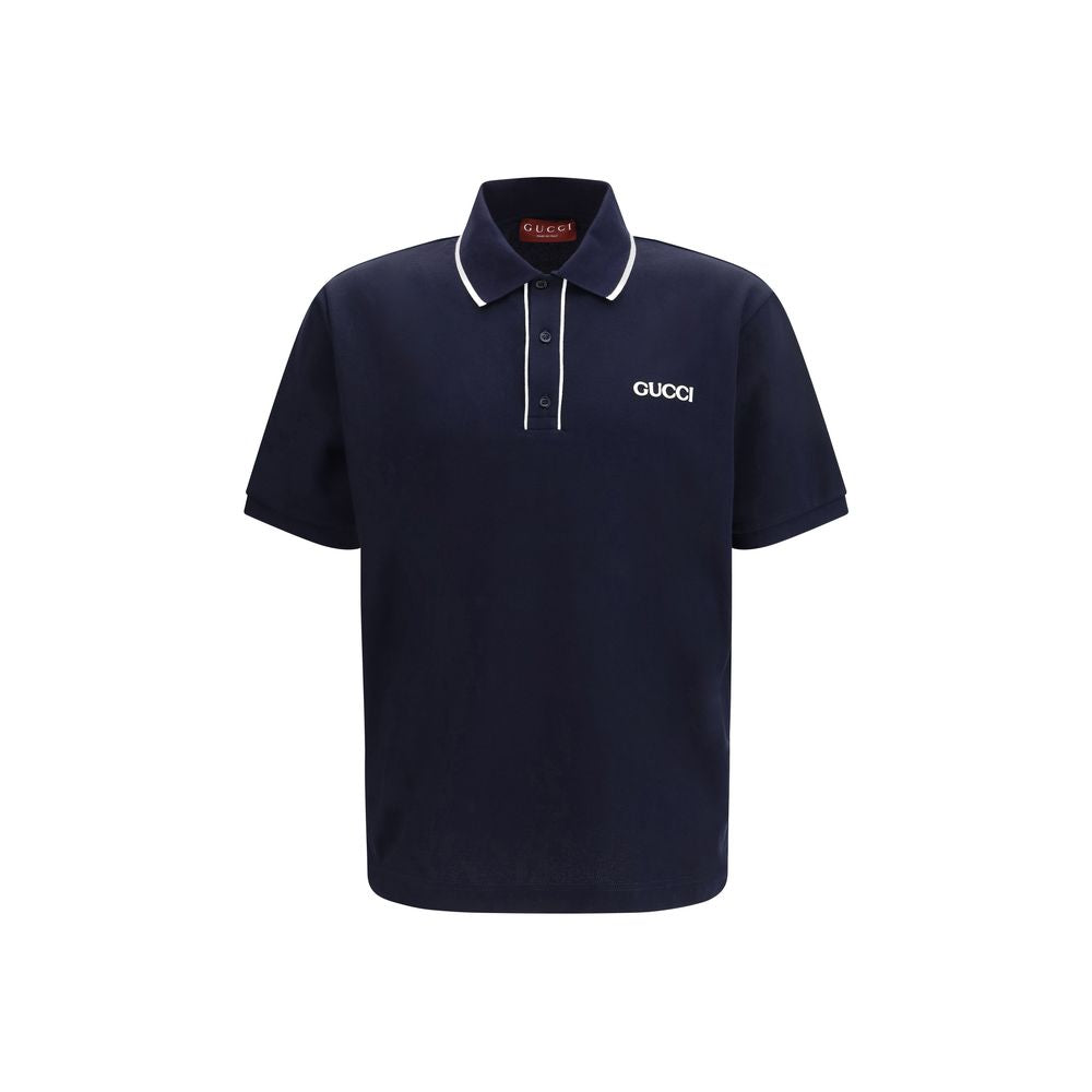 Blue Cotton Polo Shirt