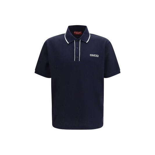 Blue Cotton Polo Shirt