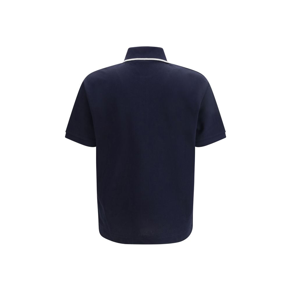 Blue Cotton Polo Shirt