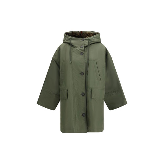 Bicolor Cotton Trench Coat