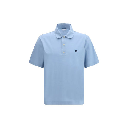 Blue Cotton Polo Shirt