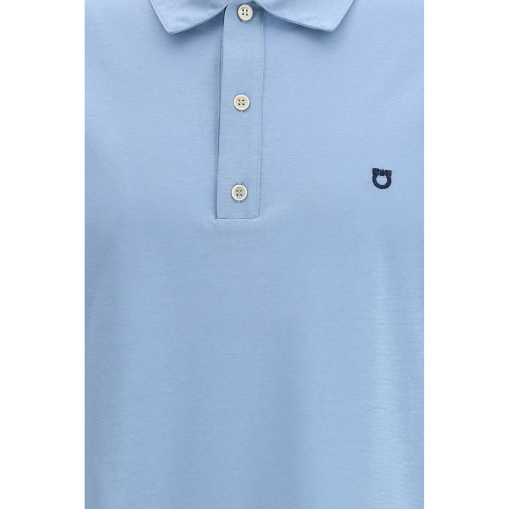 Blue Cotton Polo Shirt