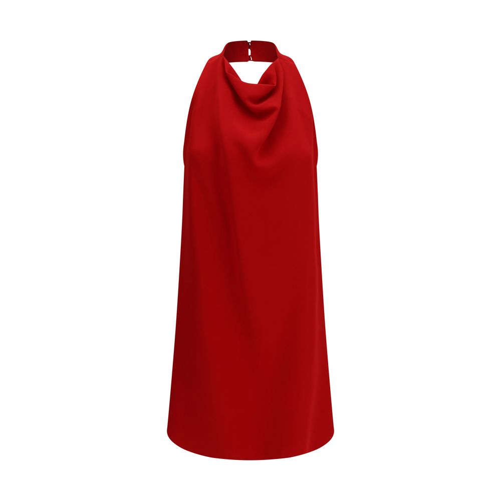 Red Silk Casual Dress