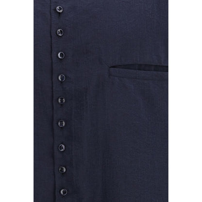 Blue Silk Dress Shirt