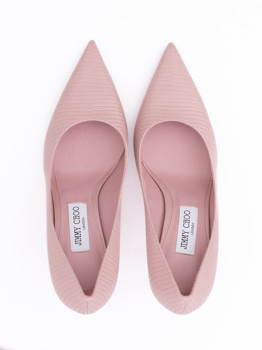 Pink Lizard Printed Leather Love 85 Pumps