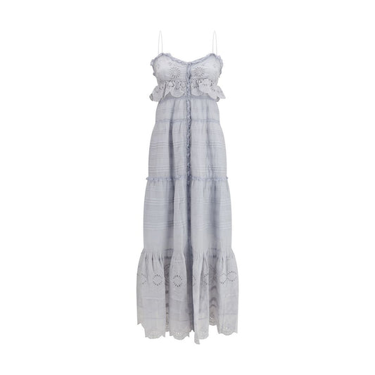 Blue Cotton Casual Dress