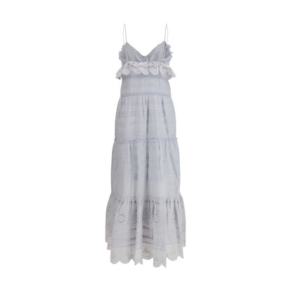 Blue Cotton Casual Dress