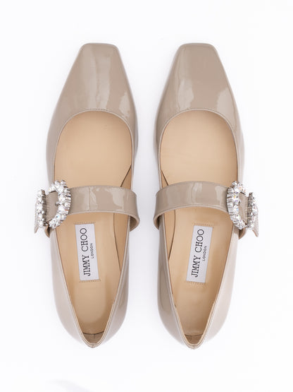 Taupe Grey Patent Leather Chery Ballet Flat