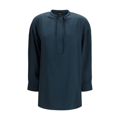 Blue Silk Blouse