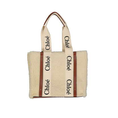 Beige Lamb Fur Tote Bag