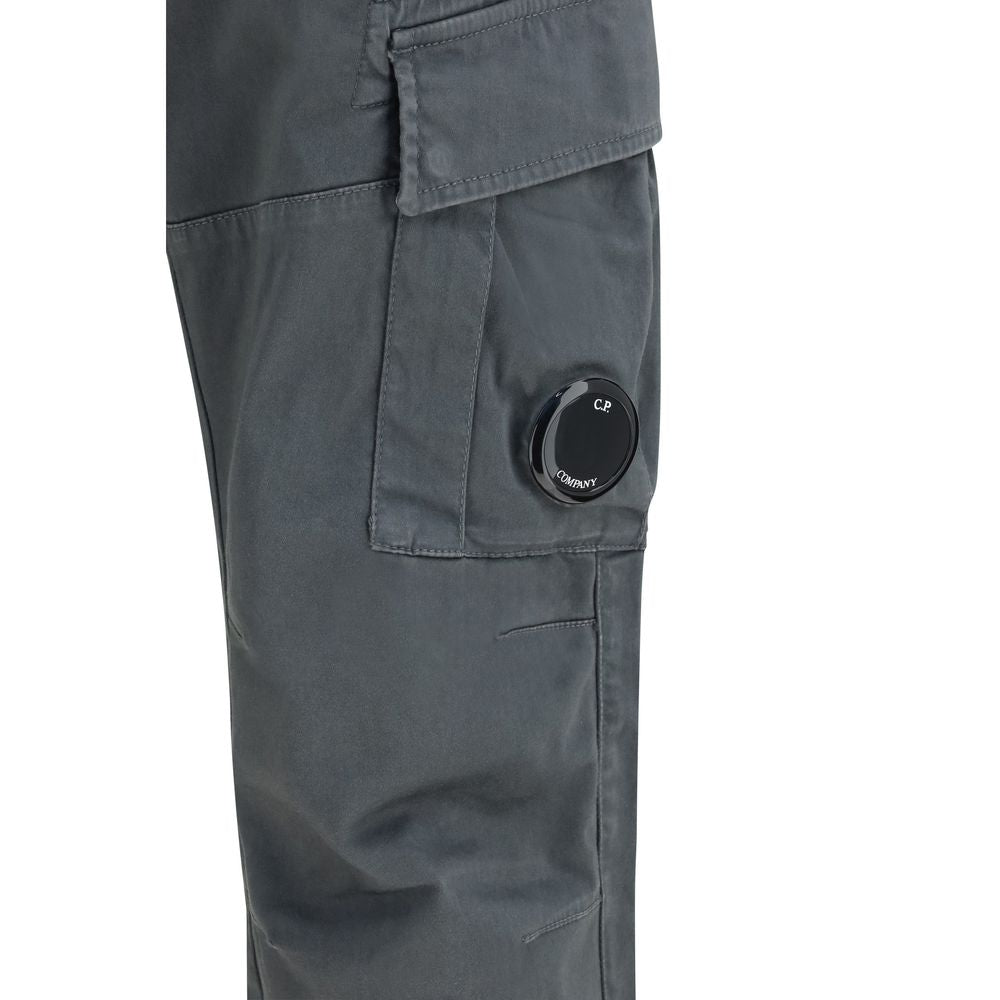 Blue Cotton Cargo Pants
