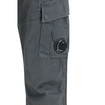 Blue Cotton Cargo Pants