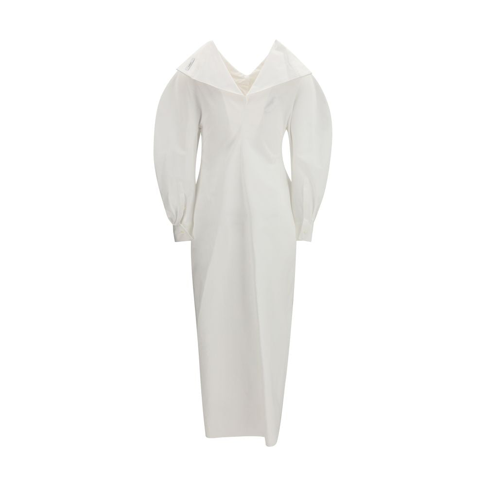 White Cotton Casual Dress