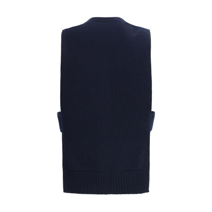 Blue Cashmere Sleeveles Sweater
