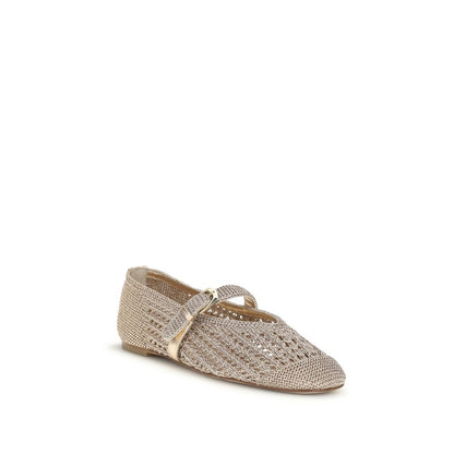 Gold Fabric Ballet Flats