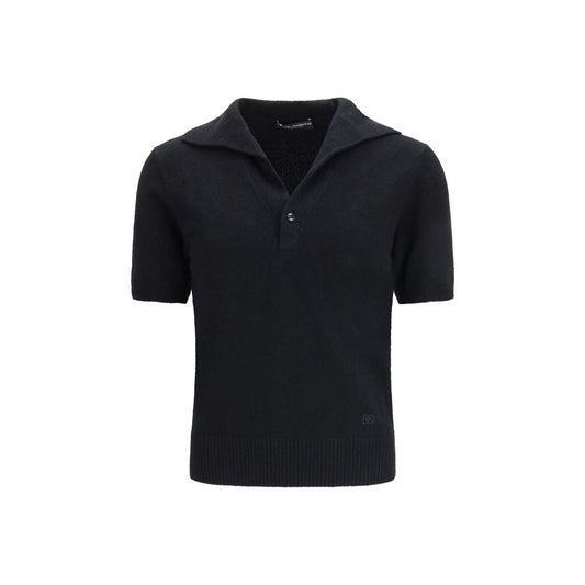 Black Cotton Polo Shirt
