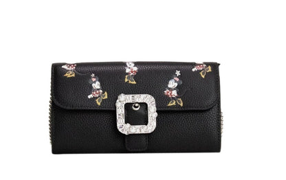 Kate Spade X Disney Black Leather Minnie Mouse Wallet Crossbody Bag