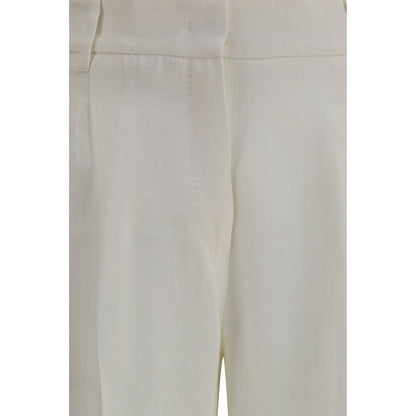 White Linen Casual Pants