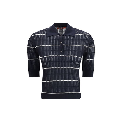 Blue Silk Polo Shirt