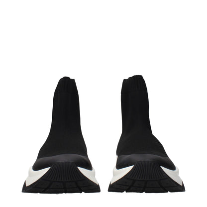 Black Fabric Ankle Boots
