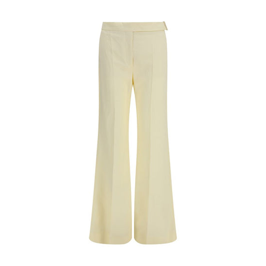Beige Viscose Flared Pants